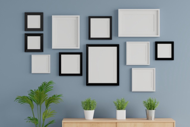 shadow box frames on a wall