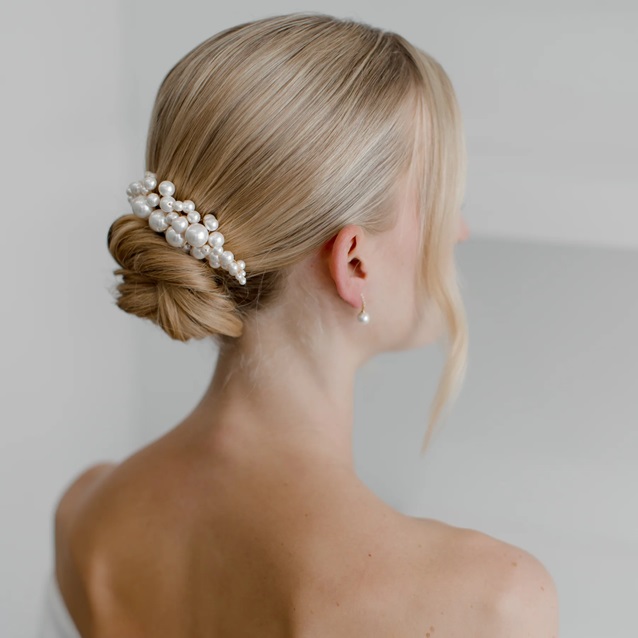 A'el Este - Savannah - Pearl Bridal Comb - Gold
